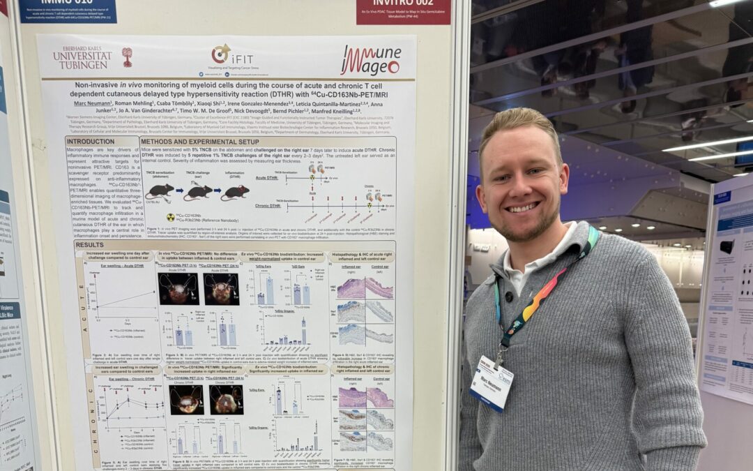 Non-invasive in vivo monitoring of myeloid cells during the course of acute and chronic T cell dependent cutaneous delayed type hypersensitivity reaction (DTHR) with 64Cu-CD163Nb-PET/MRI